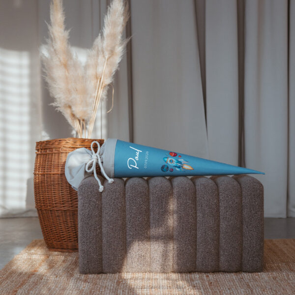 Schultüte Kinder erster Schultag Geschenk Kissen Schule Rakete