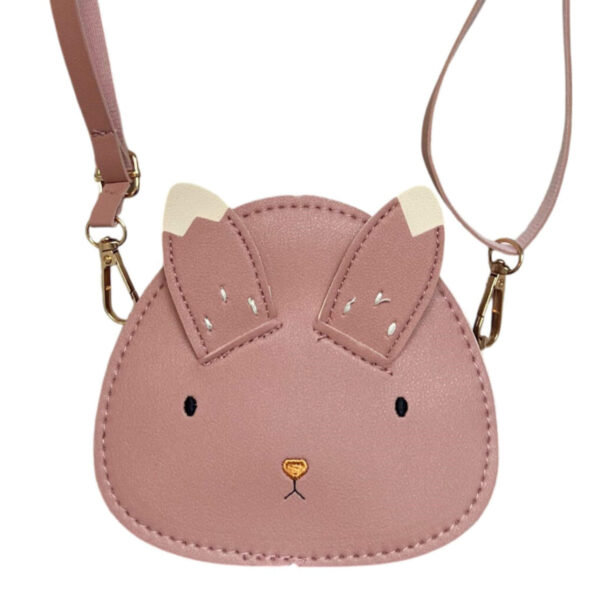 Kinder-Tasche in Altrosa mit abstehenden Hasenohren und Schulterriemen, Kinder-Handtasche, Hasen-Tasche, Kinder-Umhängetasche