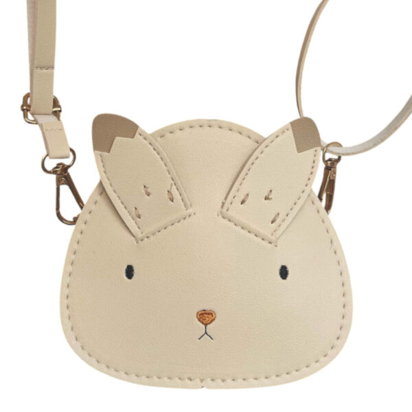 Kinder-Tasche in Beige mit abstehenden Hasenohren und Schulterriemen, Kinder-Handtasche, Hasen-Tasche, Kinder-Umhängetasche