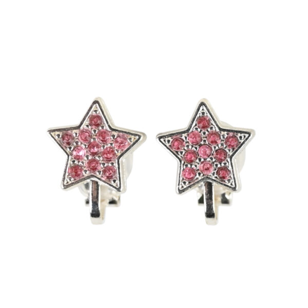 Kinder-Clip-Ohrringe in Rosa mit Glitzersternen, Ohrring-Clips für Kinder, für Kinder ohne Ohrlöcher, bunte Kinder-Ohrringe,