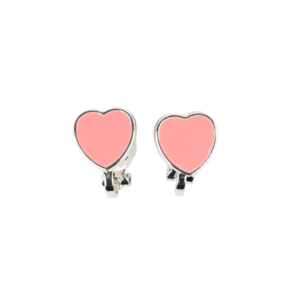 Kinder-Clip-Ohrringe in Rosa mit Herz, Ohrring-Clips für Kinder, für Kinder ohne Ohrlöcher, bunte Kinder-Ohrringe,