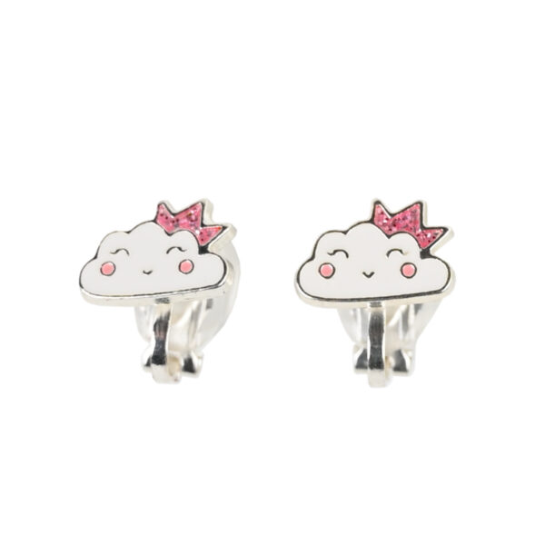 Kinder-Clip-Ohrringe mit fröhlicher Wolke, Ohrring-Clips für Kinder, für Kinder ohne Ohrlöcher, bunte Kinder-Ohrringe,