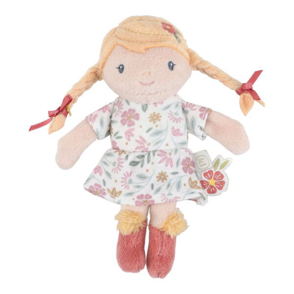 Kleine Kuschelpuppe Julia 10 cm aus Stoff mit niedlichem Outfit, Stoffpuppe, Minipuppe für unterwegs