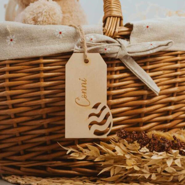 Osteranhänger aus Holz Osterdekoration mit Namen Personalisierung personalisiert graviert Geschenk Ostergeschenk