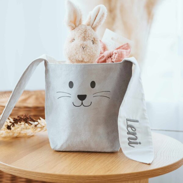 Osterkörbchen Osternest mit Namen personalisiert Personalisierung Bestickung bedruckt Ostern Kinder Stofftiger