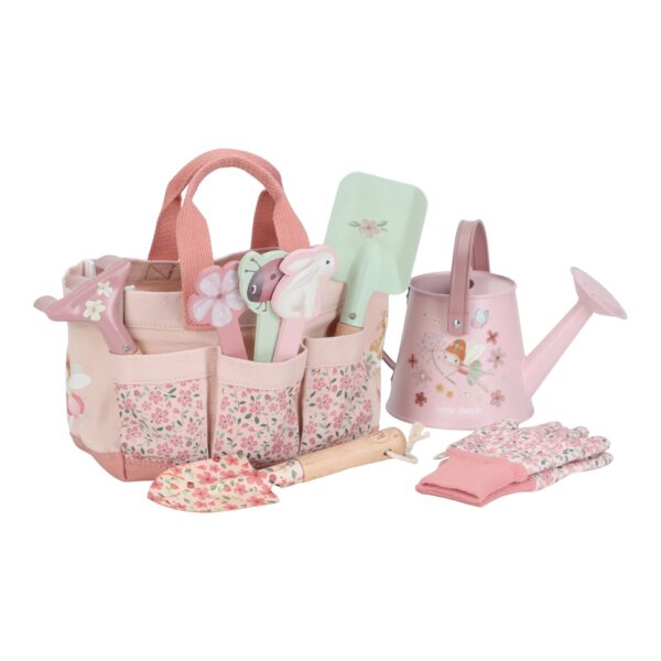 Little Dutch Garten Geschenkset Pink 10-teilig mit Gießkanne, Gartenwerkzeug, Handschuhen und Werkzeugtasche