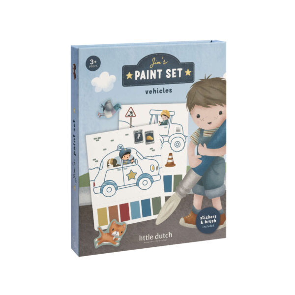 Little Dutch Malbuch Jim für Kinder mit liebevollen Ausmalbildern zur Förderung der Kreativität Wassermal Set Stofftiger