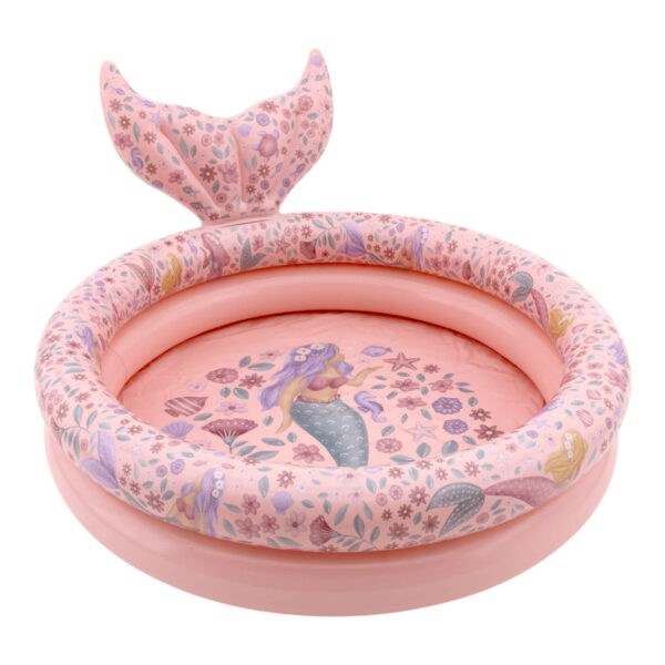 Little Dutch Kinderpool Dreamy Mermaid 80 cm aufblasbares Planschbecken für Kinder Stofftiger
