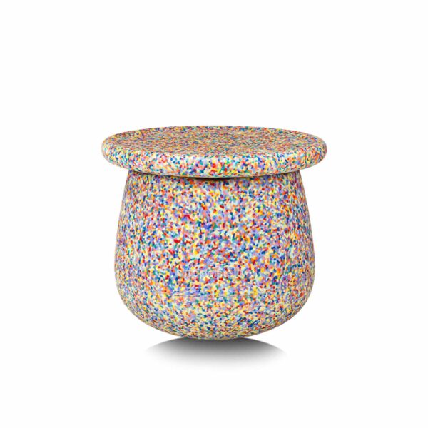 Rundes Stapelstein Dynamic Small Super Confetti Set mit Base und Board im bunten Regenbogen‑Confetti‑Design als Bewegungsspielzeug für Kinder ab 3 Jahren