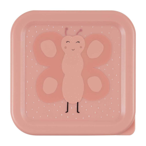 Snackbox 3er Set Mrs. Butterfly von Trixie, praktische Aufbewahrungsdosen für Kinder mit Schmetterlings-Motiv für Snacks, Kindergarten und unterwegs Stofftiger