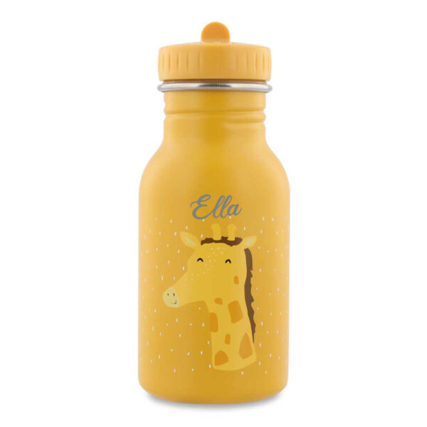 Trinkflasche 350 ml Mr. Giraffe von Trixie, auslaufsichere Kindertrinkflasche mit Giraffen-Motiv für Kindergarten und unterwegs Stofftiger