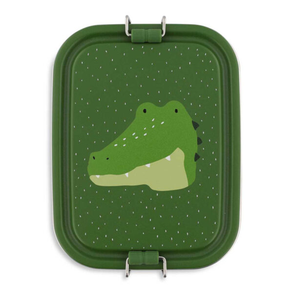 Kleine Brotdose Mr. Alligator von Trixie, praktische Lunchbox für Kinder mit Alligator-Motiv für Kindergarten und Schule Stofftiger