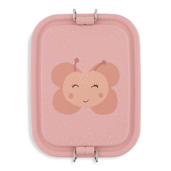 Kleine Brotdose Mrs. Butterfly von Trixie, praktische Lunchbox für Kinder mit Schmetterlings-Motiv für Kindergarten und Schule Stofftiger