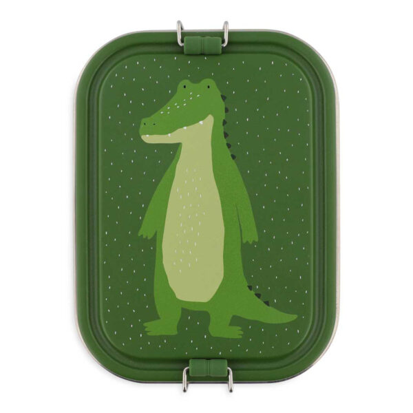 Große Brotdose Mr. Alligator von Trixie, praktische Lunchbox für Kinder mit Alligator-Motiv für Kindergarten und Schule Stofftiger