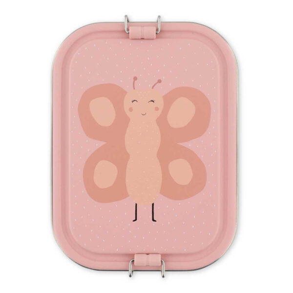 Große Brotdose Mrs. Butterfly von Trixie, praktische Lunchbox für Kinder mit Schmetterlings-Motiv für Kindergarten und Schule Stofftiger