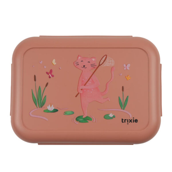 Brotdose mit Clips Pathfinder Mrs. Cat von Trixie, praktische Lunchbox für Kinder mit Clipverschluss und Katzen-Motiv für Kindergarten und Schule Stofftiger