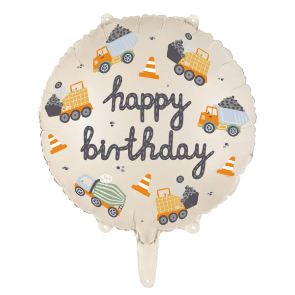 Bunter Folienballon mit Schriftzug von PartyDeco als dekorative Partydekoration für verschiedene Anlässe, Stofftiger, Happy Birthday, Geburtstagsfeier