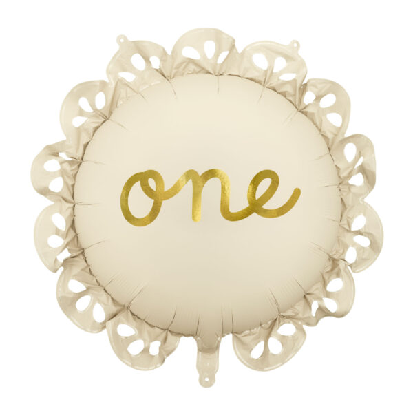 Bunter Folienballon mit Schriftzug von PartyDeco als dekorative Partydekoration für verschiedene Anlässe, Stofftiger, One, Geburtstag, Babyparty