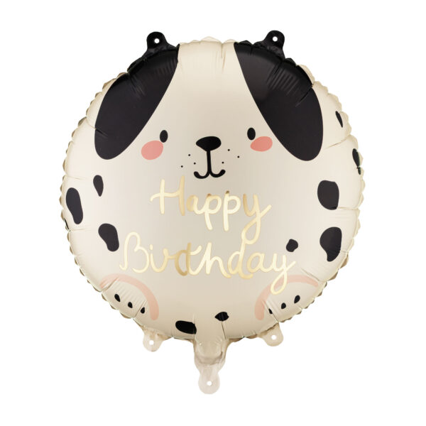 Bunter Folienballon mit Schriftzug von PartyDeco als dekorative Partydekoration für verschiedene Anlässe, Stofftiger, Happy Birthday, Geburtstagsfeier