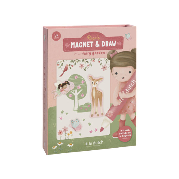 Little Dutch Magnet Bastelset Rosa Fairy Garden, Stofftiger, Kreativset, Magnetfiguren