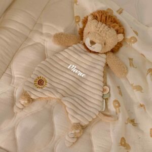 Little Dutch Kuscheltuch Löwe aus weichem Material mit niedlichem Löwenkopf für Babys zum Kuscheln und Trösten.