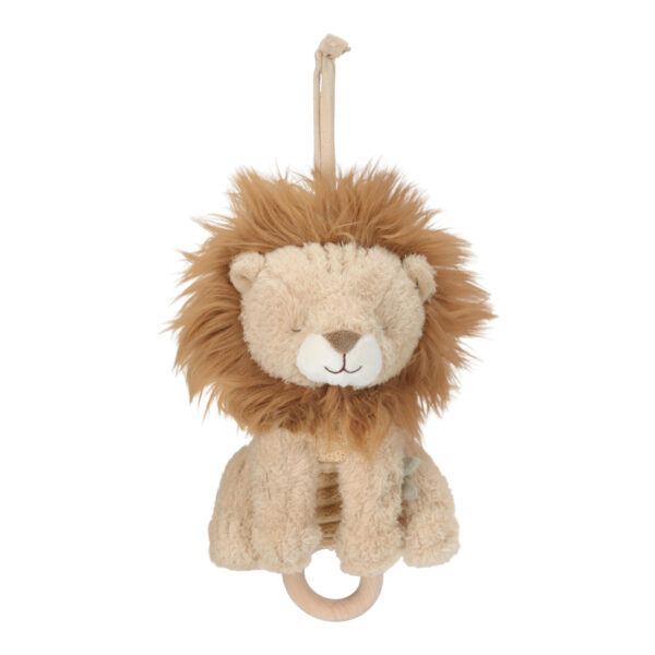 Weiche Little Dutch Spieluhr Löwe in Gelb mit beruhigender Melodie für Babys und Kinderzimmer.