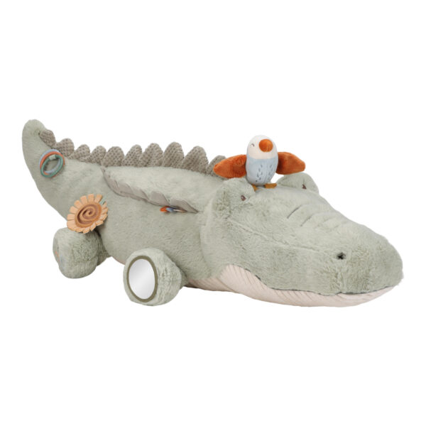 Aktivitäten Krokodil als liebevoll gestaltetes Babyspielzeug mit weichen Materialien und sanften Farben