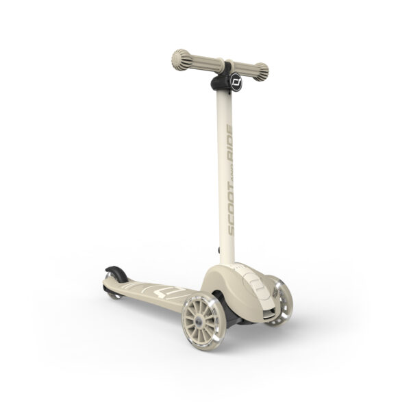 Stofftiger Scoot and Ride Highwaykick 3S Kinderroller mit LED-Rädern, höhenverstellbarer Lenkstange und 2-fach-Lenkung für Kinder ab 3 Jahren, in trendigem Bicolor-Design.