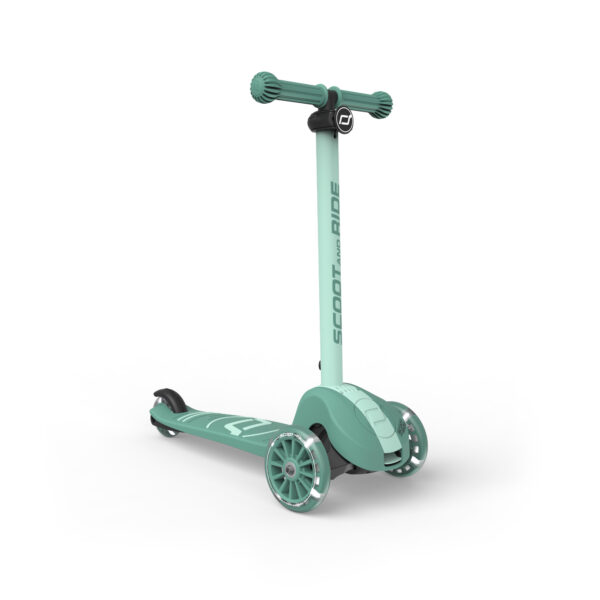 Stofftiger Scoot and Ride Highwaykick 3S Kinderroller mit LED-Rädern, höhenverstellbarer Lenkstange und 2-fach-Lenkung für Kinder ab 3 Jahren, in trendigem Bicolor-Design.