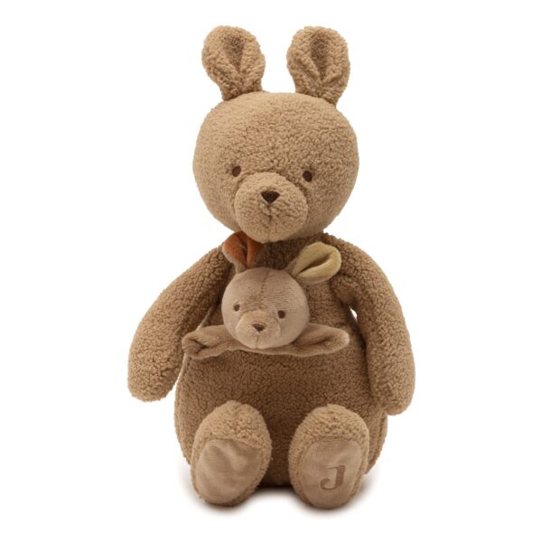 Kuscheltier Känguru Kangaroots von Jollein mit Babykänguru im Beutel als Geschenk zur Geburt, Stofftiger