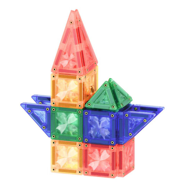 Cleverclixx Mini Magnetbausteine Knallfarben, gebaute Figur aus bunten Magnetplättchen