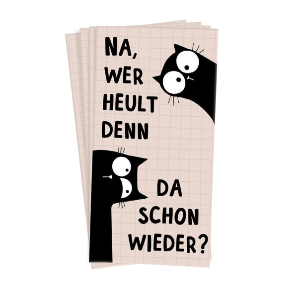 Grafikwerkstatt Papiertaschentücher Na wer heult denn da schon wieder mit zwei schwarzen Katzen