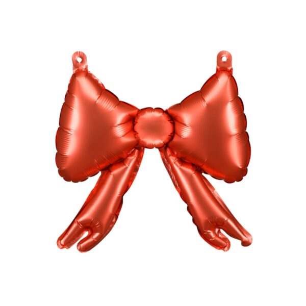 Roter Folienballon in Schleifenform von PartyDeco als dekorative Partydekoration für Geburtstag und Feste, Stofftiger