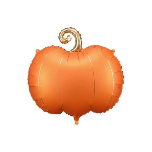 Oranger Folienballon in Kürbisform von PartyDeco als Partydekoration für Halloween und Herbstfeste, Stofftiger