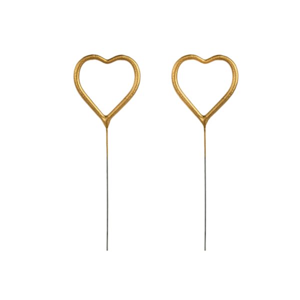 Goldene Wunderkerzen in Herzform von PartyDeco als festliche Tischdeko für Hochzeit, Geburtstag und Silvester, Stofftiger