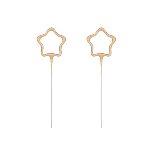 Goldene Wunderkerzen in Sternform von PartyDeco als festliche Tischdeko für Geburtstag, Weihnachten und Silvester, Stofftiger
