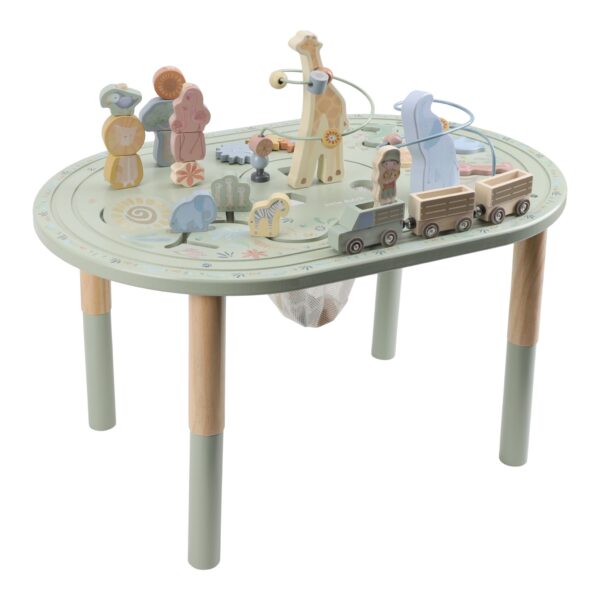 Little Dutch Aktivitätentisch FSC Safari Friends – höhenverstellbarer Spieltisch für Kinder ab 12 Monaten